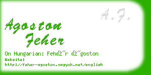 agoston feher business card